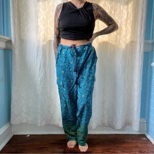 Sundance Blue Floral Wide Leg Pants